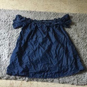 Off the shoulder dress denim